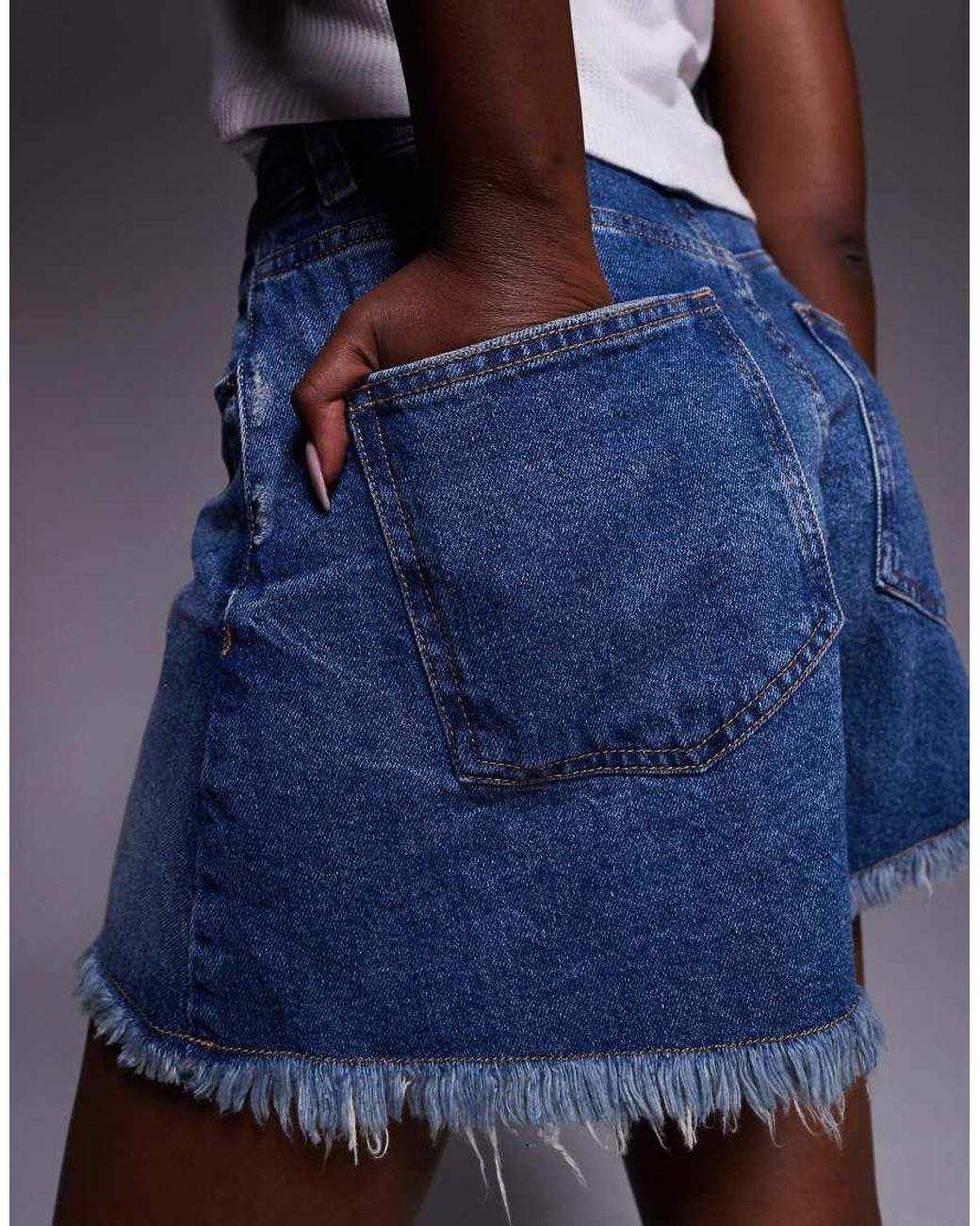 ASOS Blue Denim Longline A Line Short