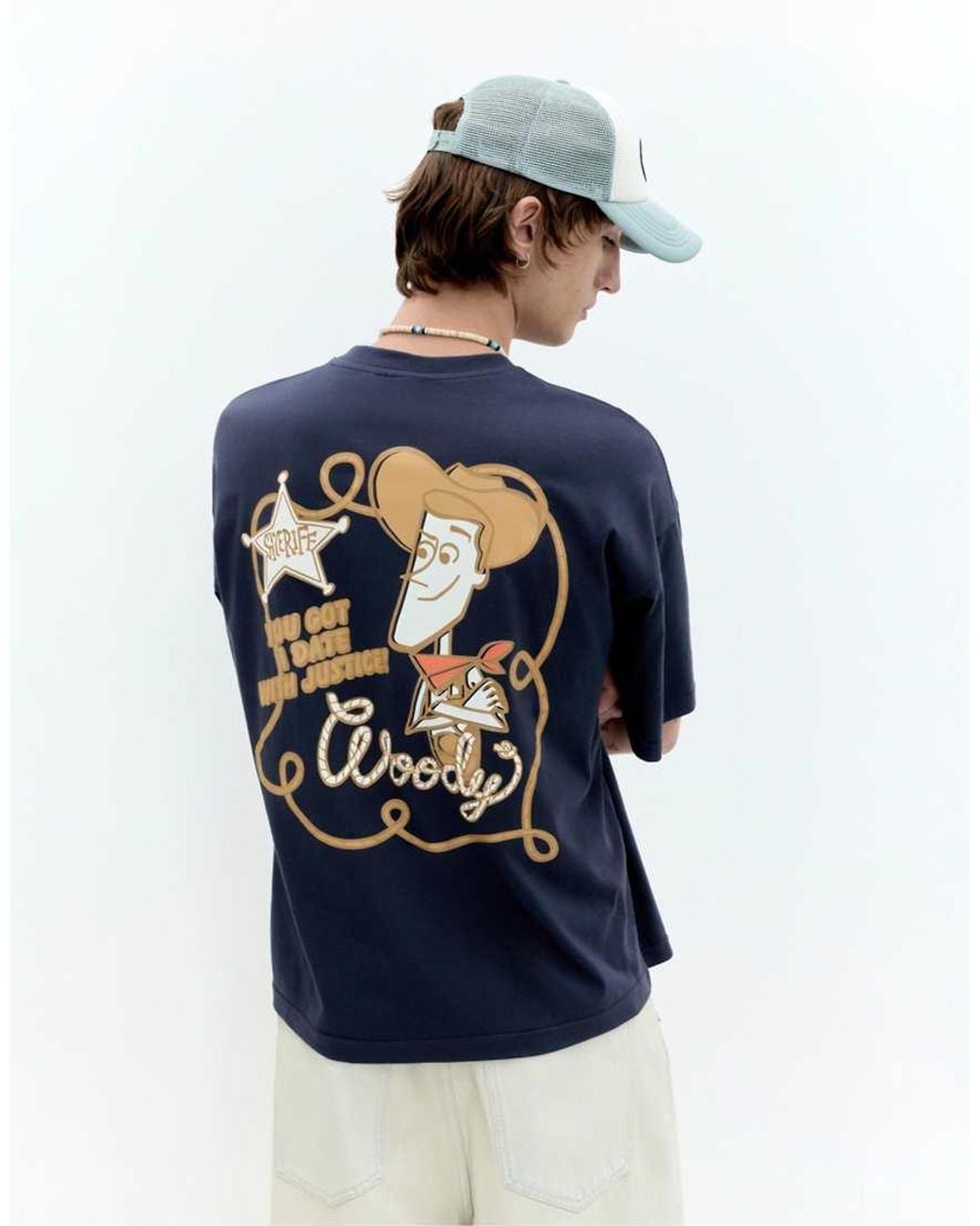 Pull&Bear Blue Toy Story Woody T-shirt for men