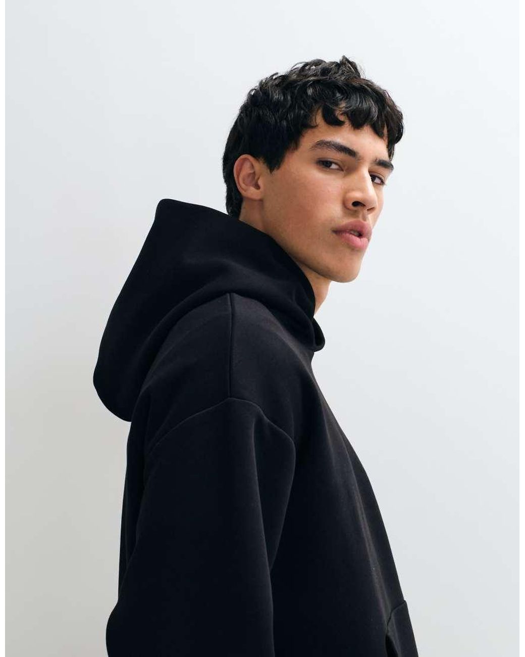 Jack & Jones Black Oversized Heavy Weight Hoodie for men