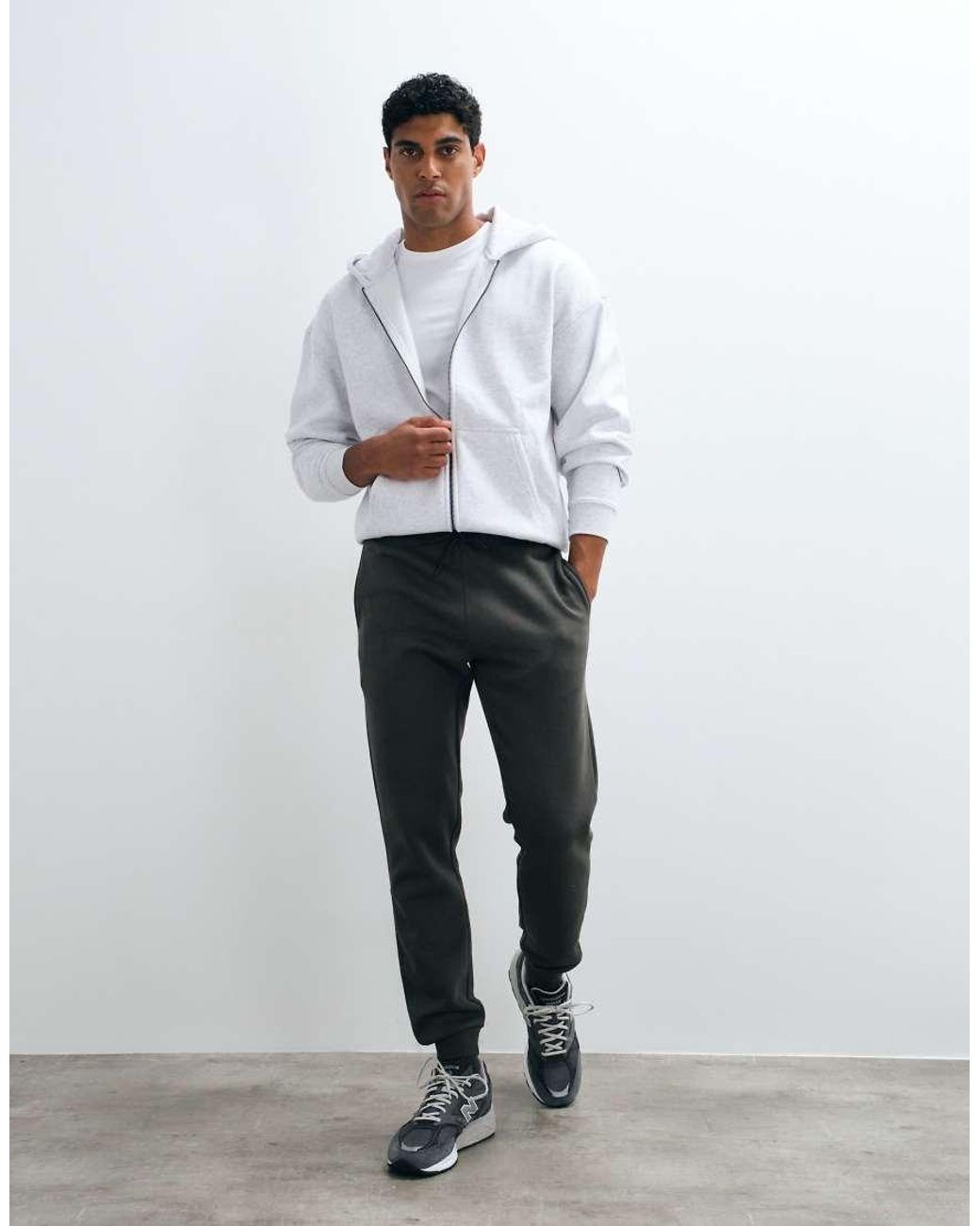 Only & Sons White Cuffed joggers for men