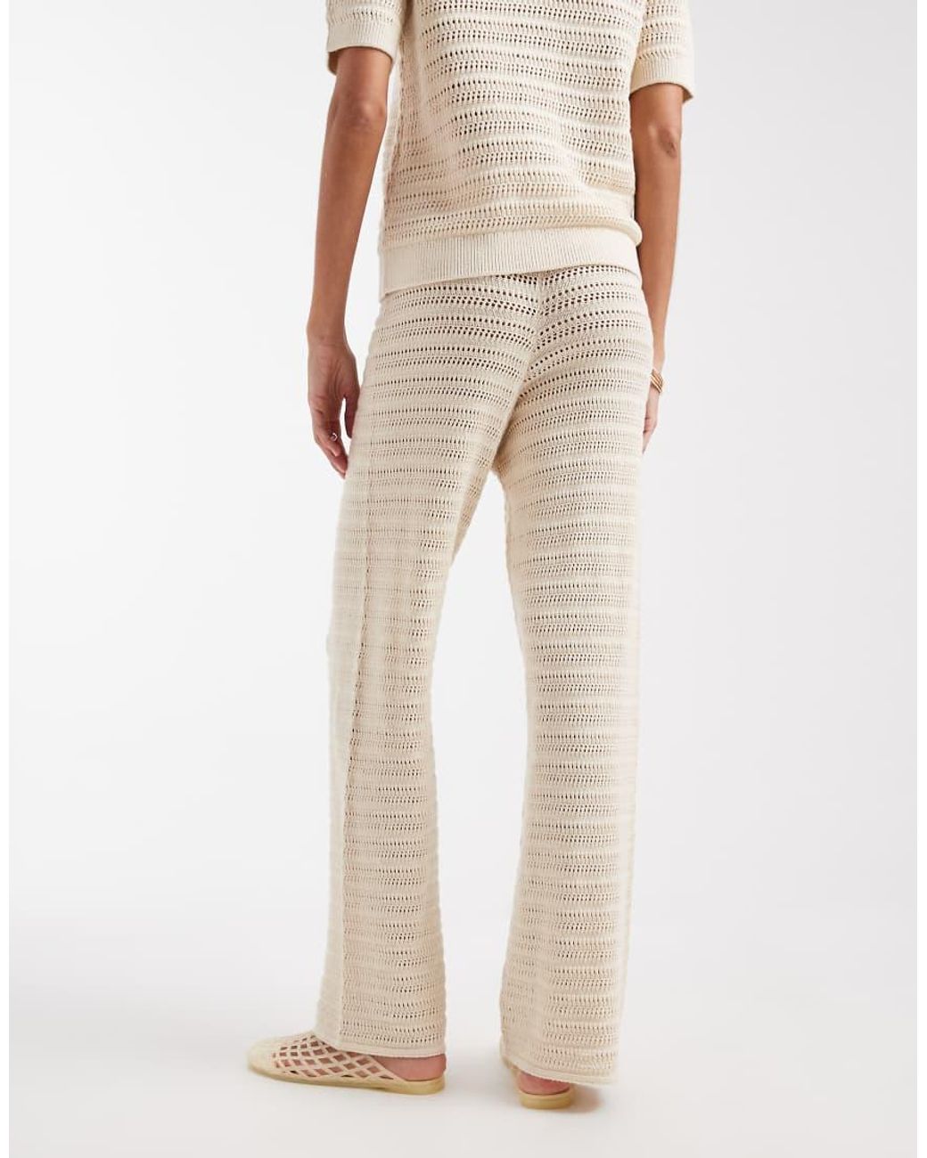 Vero Moda Natural Knitted Wide Leg Trouser Co-Ord