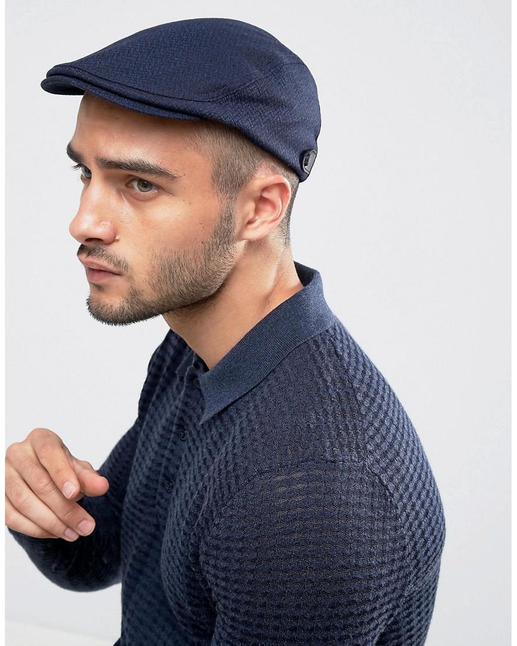 Ted Baker Wool Thompson Flat Cap In 