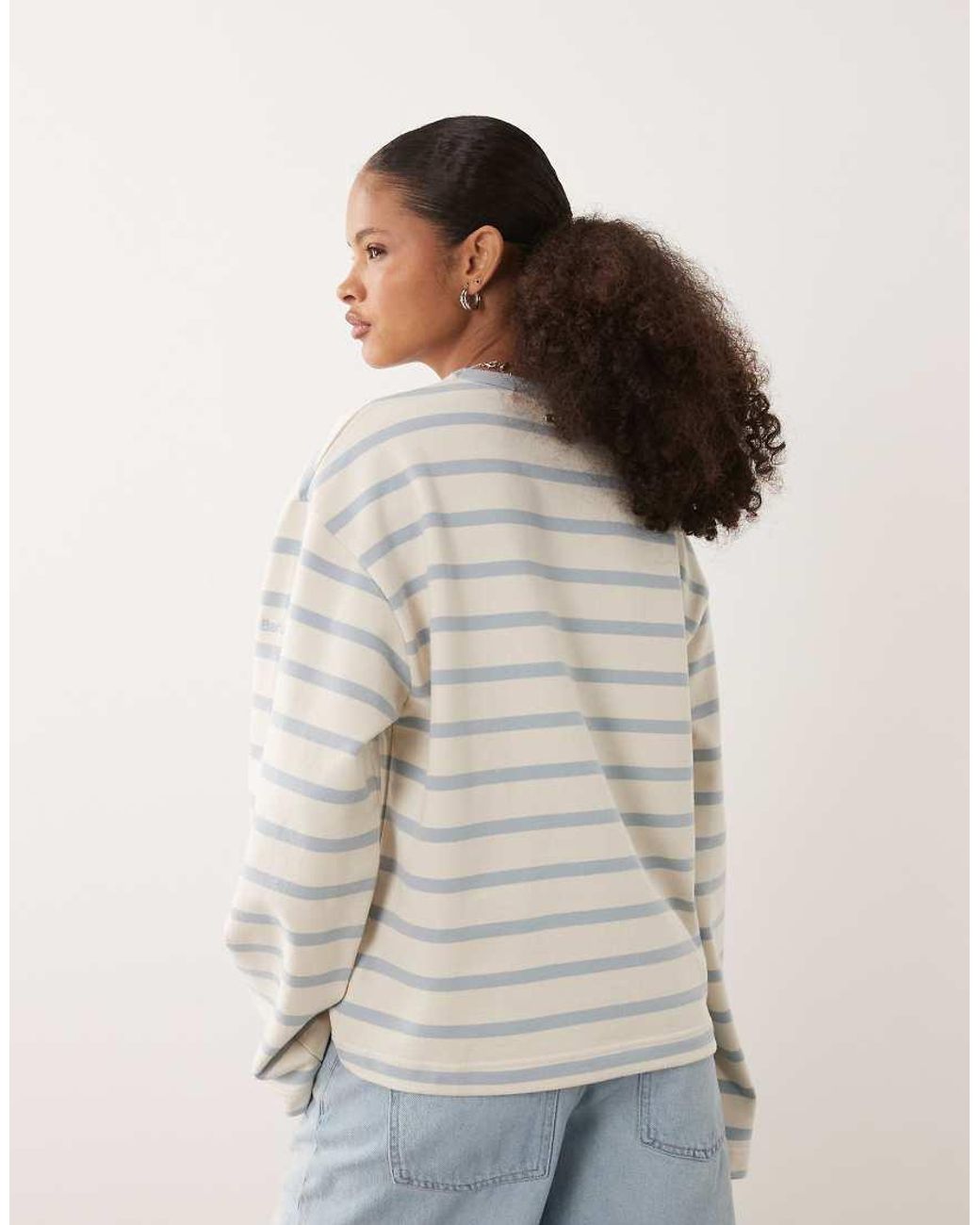 Barbour Gray Fawley Long Sleeve Striped Sweatshirt
