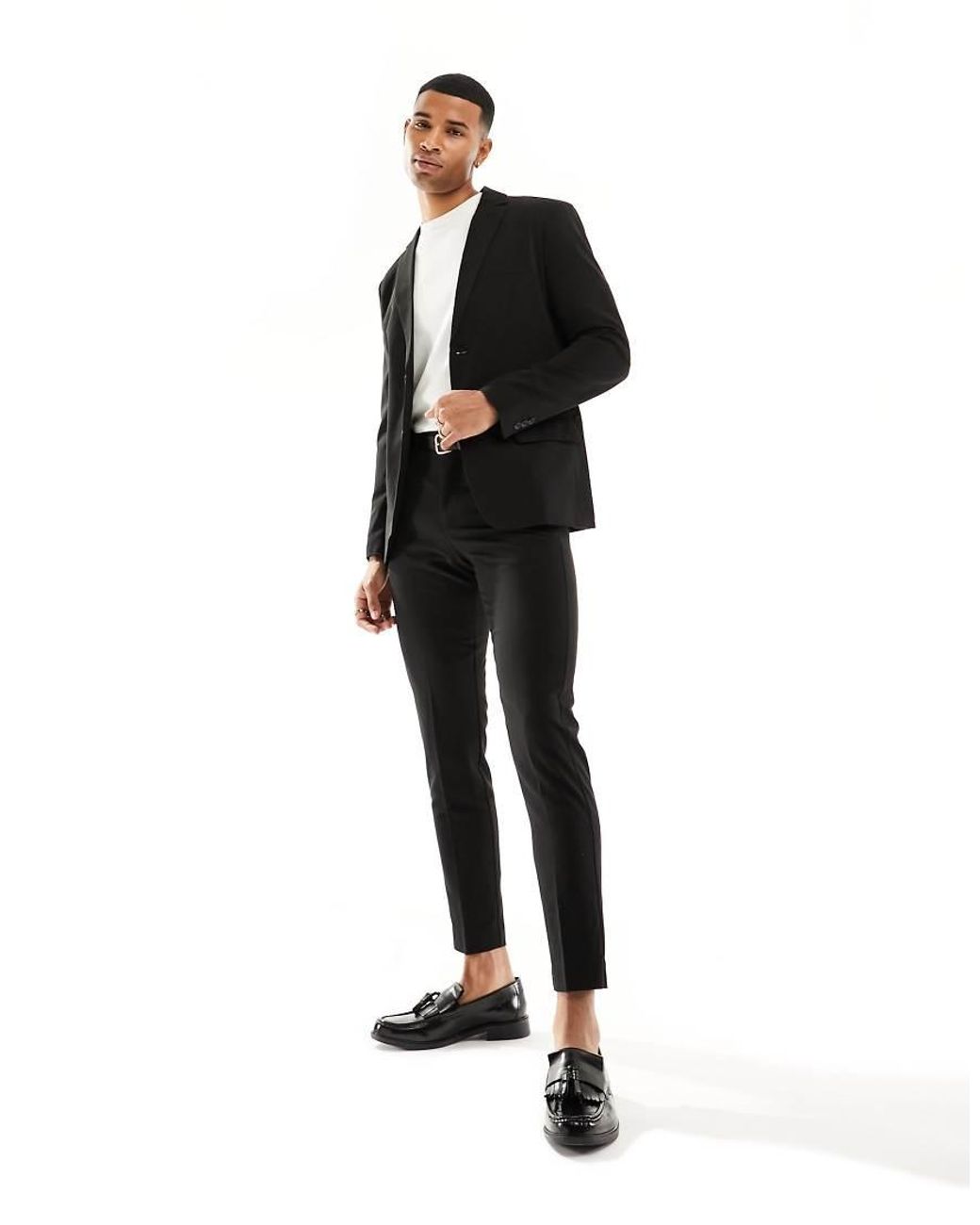 Only & Sons Black Slim Fit Suit Trouser for men