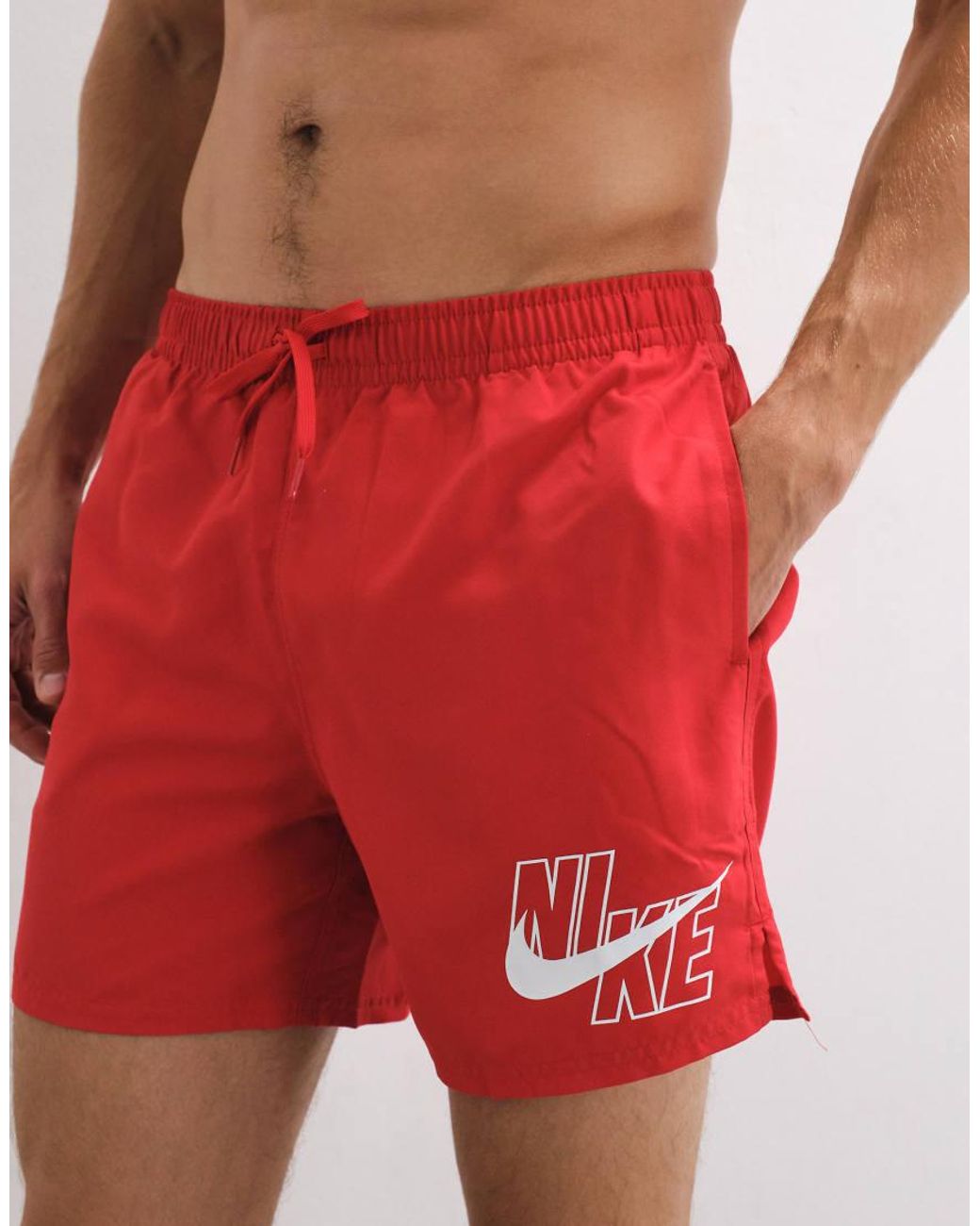 Nike Red Nike Swim 5"" Volley Short for men