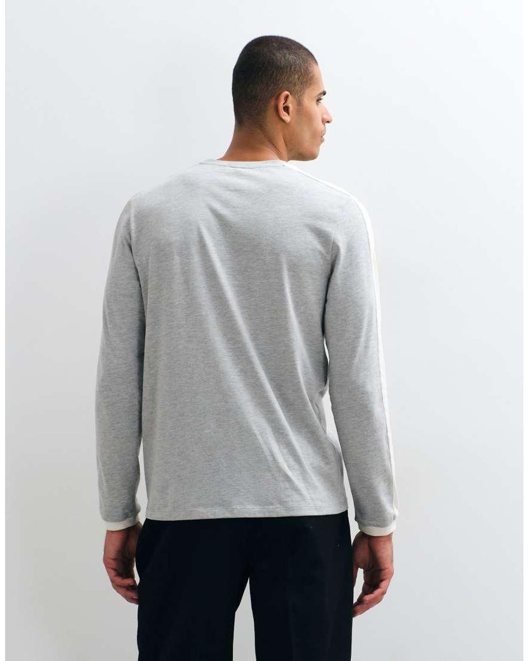 ASOS White Long Sleeve T-shirt With Cut And Sew Detail for men