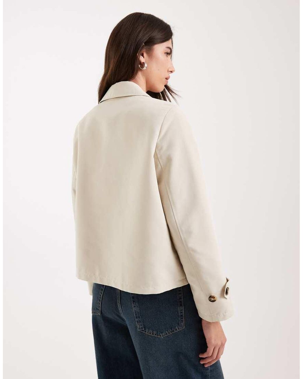 Vero Moda Natural Lightweight Cropped Trench Coat