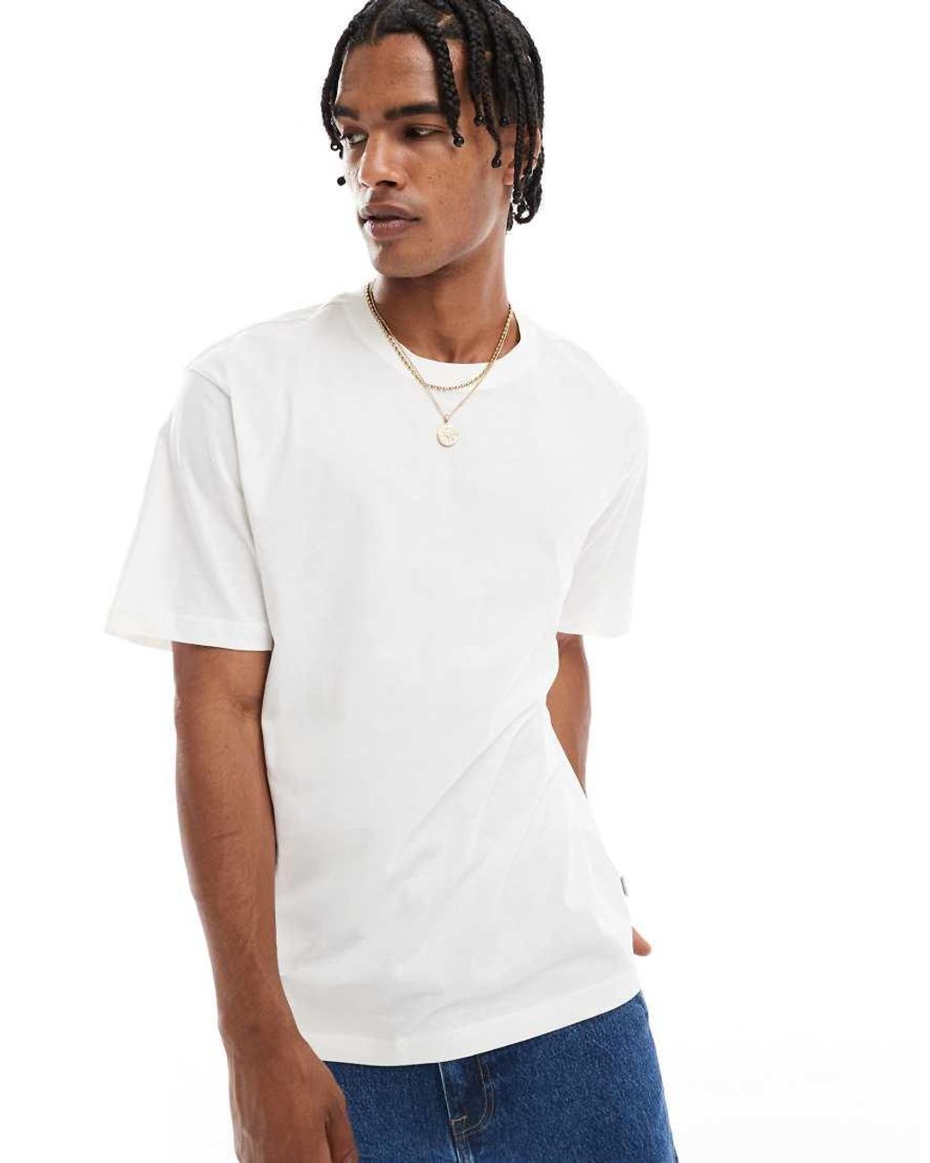 Only & Sons White Oversize T-Shirt With Bird Back Print for men