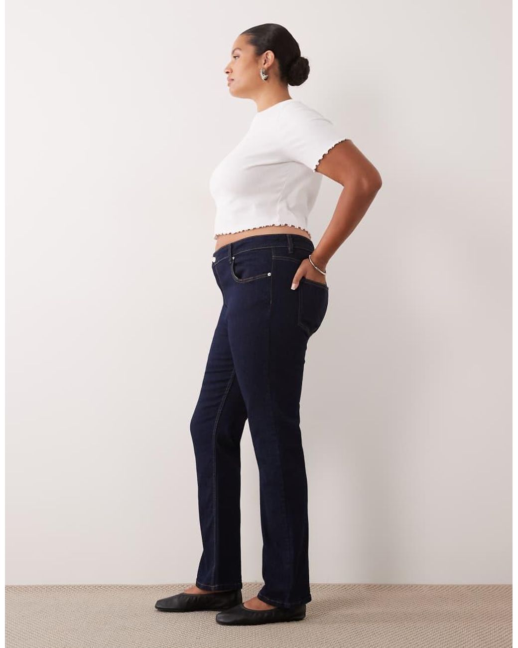 ASOS Blue Asos Design Curve Slim Pencil Heel Jean