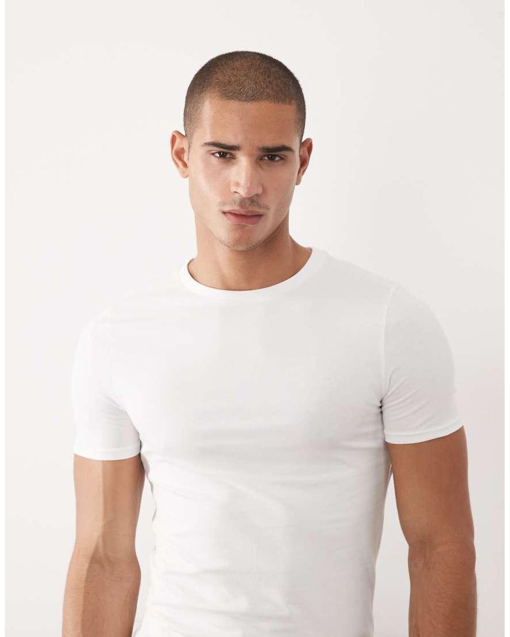ASOS Multicolor Essentials 3 Pack Muscle Fit T-Shirts for men