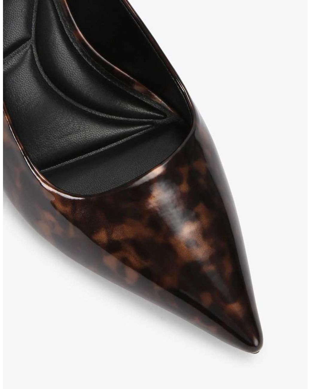 Carvela Kurt Geiger Multicolor Spirit Leopard-Print Faux Patent-Leather Slingback Courts