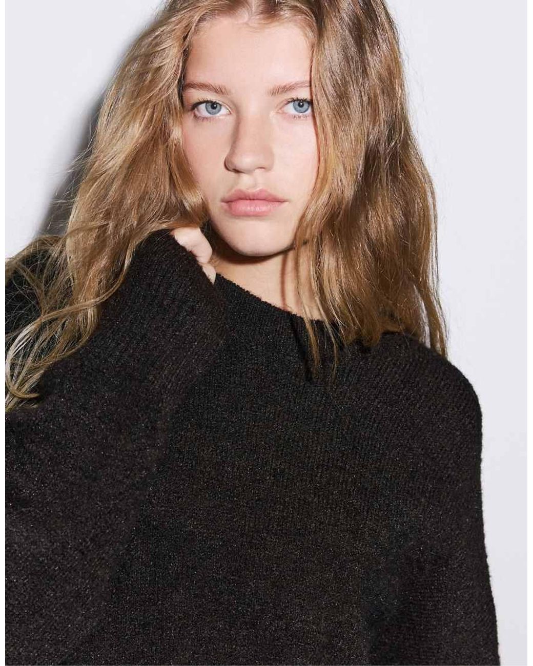 Stradivarius Brown Round Neck Knit Jumper