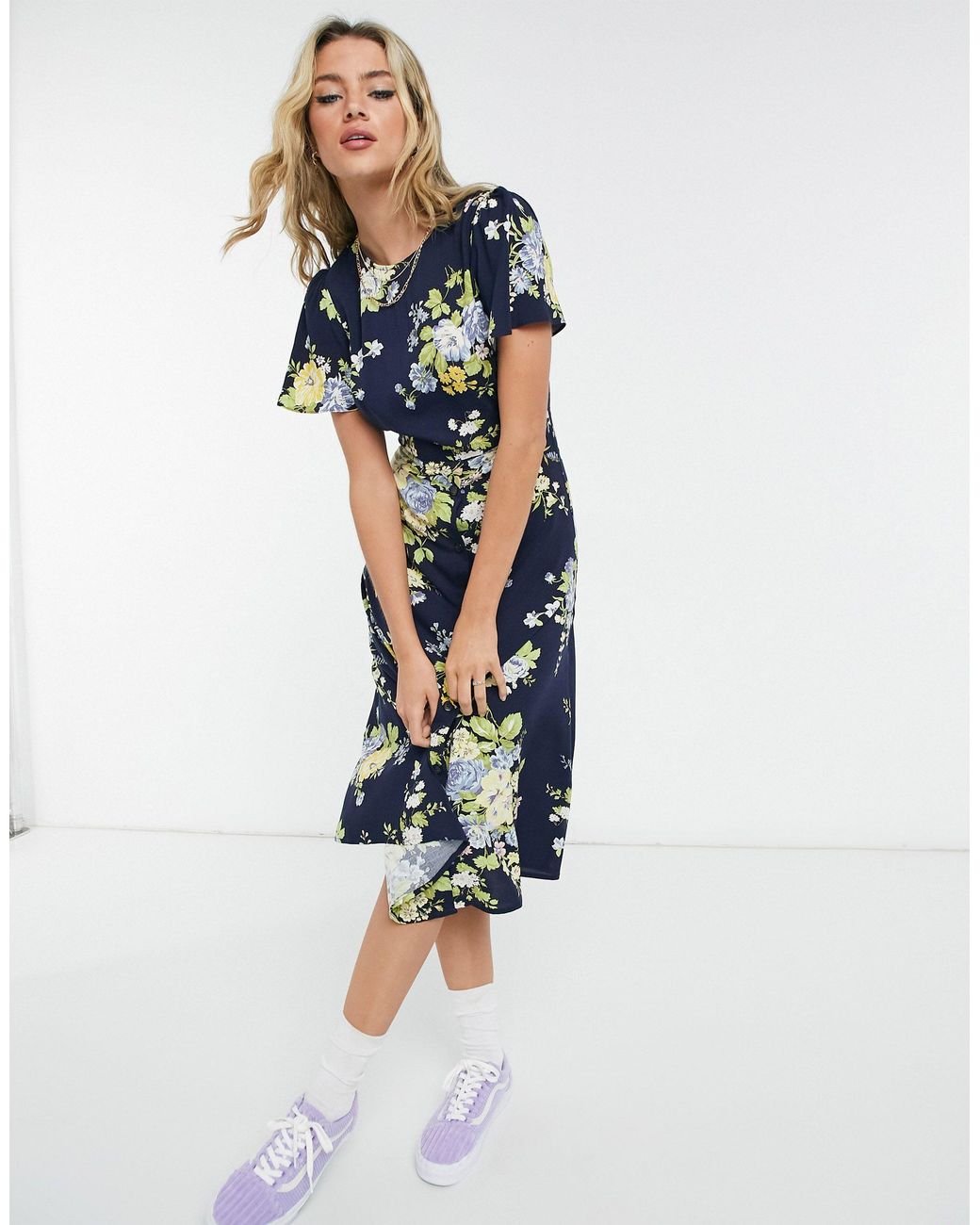 Warehouse short sleeve midi dress sale