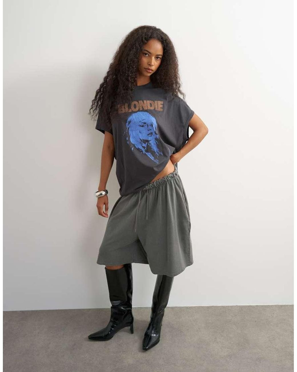 TOPSHOP Multicolor Oversized 'blondie' Graphic Tank Circle Tee
