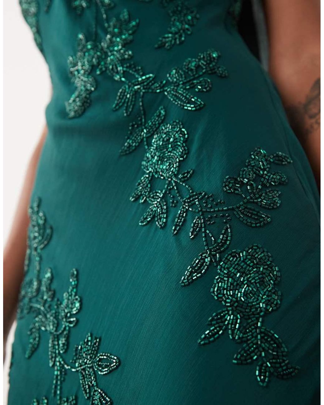 ASOS Green Asos Design Tall Floral Embellished Cami Maxi Dress With Scarf