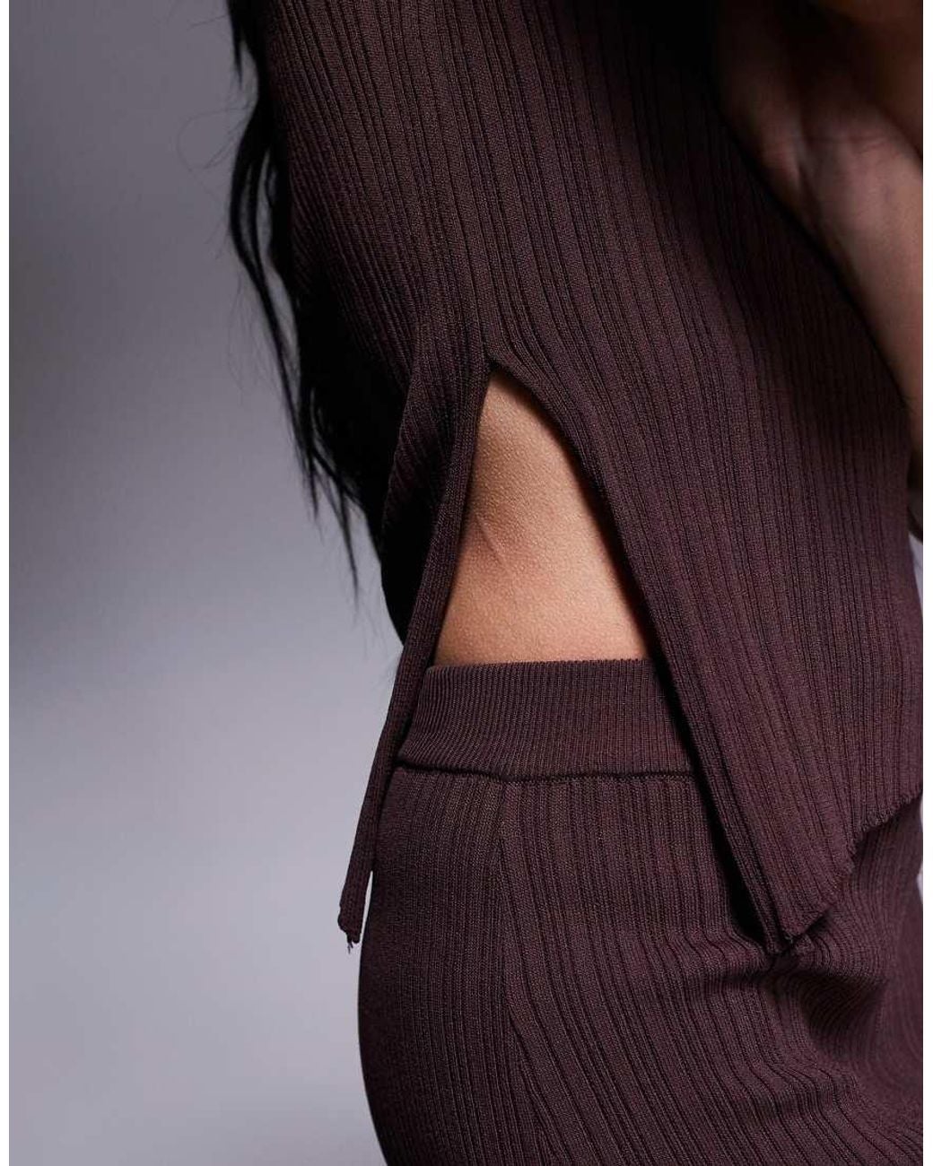 Princess Polly Purple Ribbed Sleeveless Asymmetric Top And Maxi Skirt Full Set