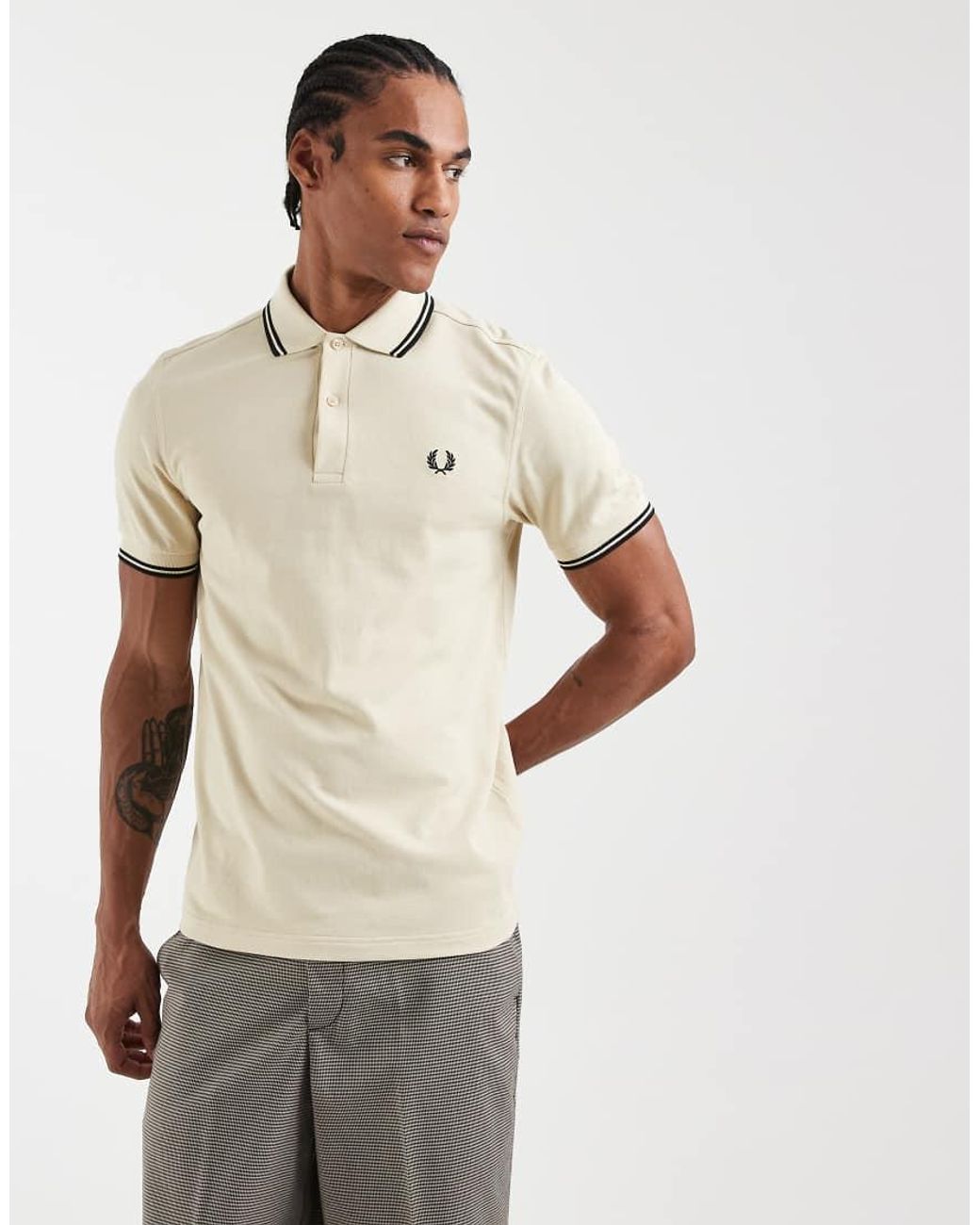 Fred Perry White Twin Tipped Polo Shirt for men
