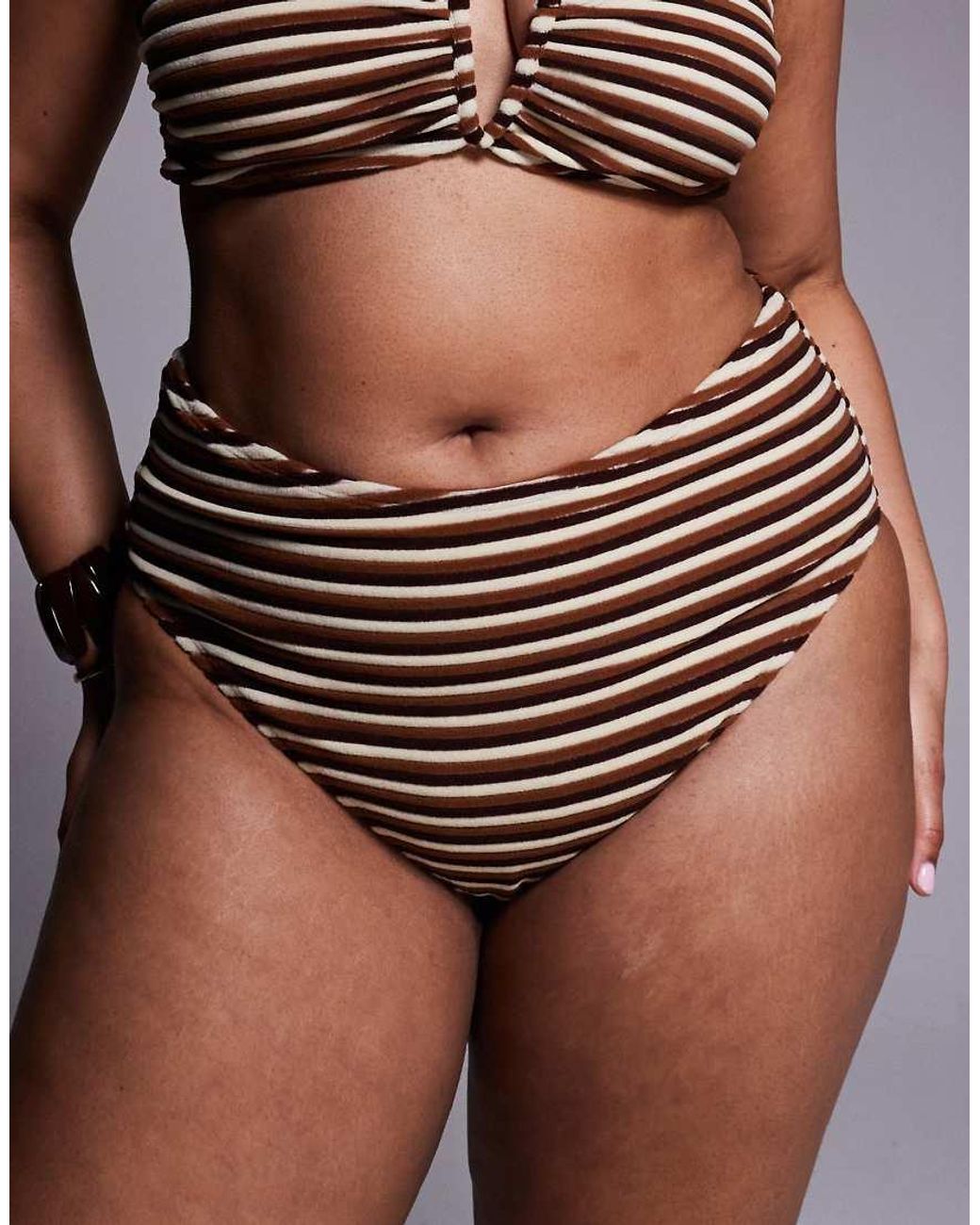 ASOS Brown Asos Design Curve Tori Towelling Bikini Shorts