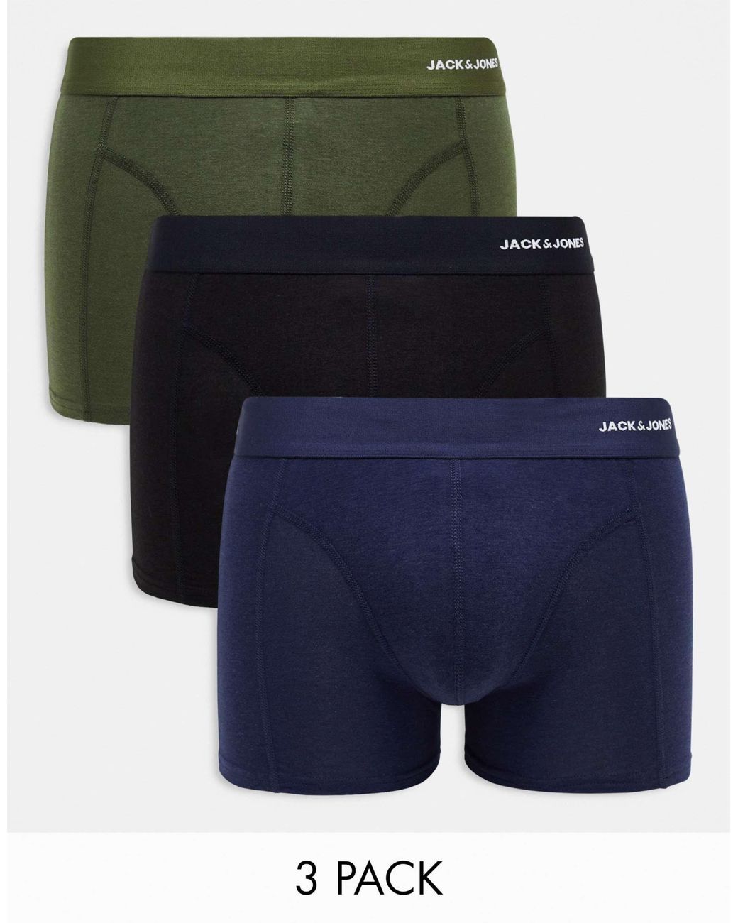 Jack & Jones Blue 3 Pack Trunks for men
