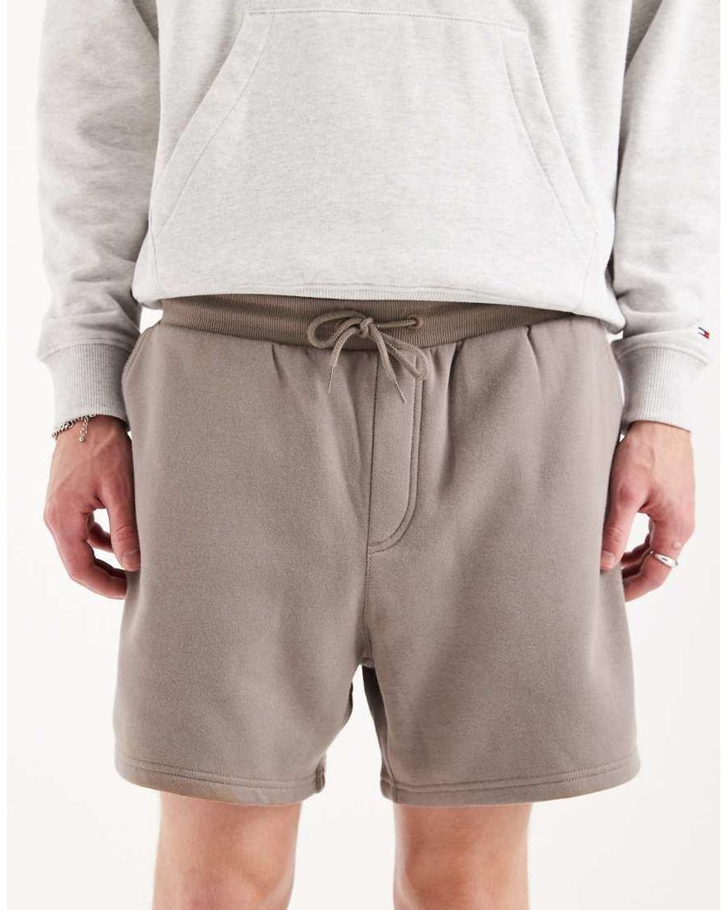 Tommy Hilfiger Gray Flag Jersey Shorts for men