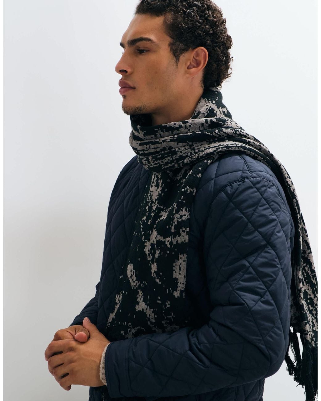 ASOS Pixelated Pattern Scarf in Blue for Men | Lyst