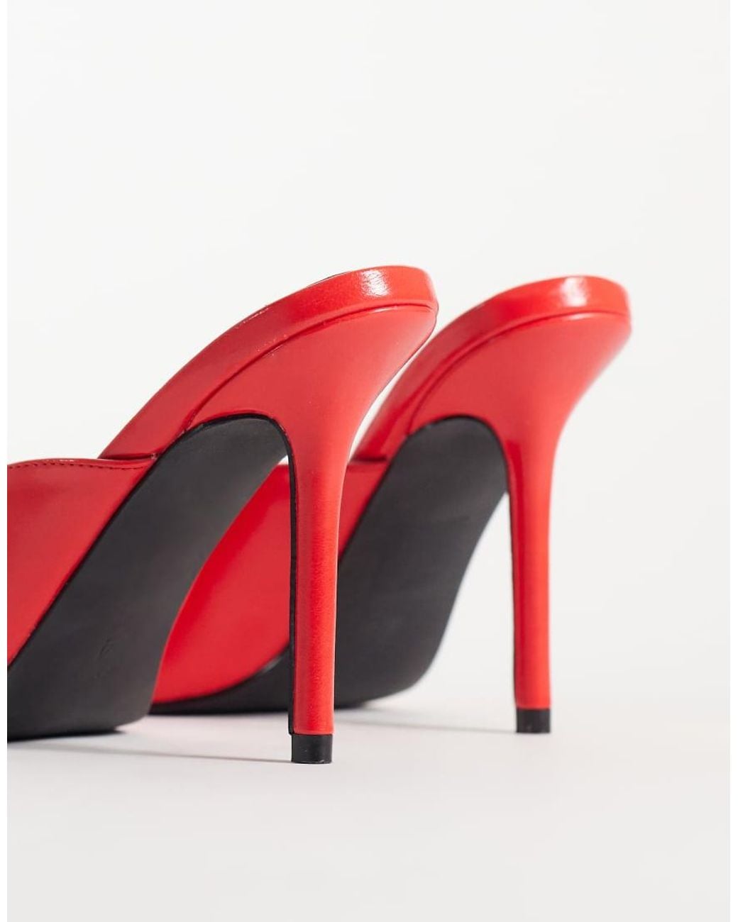 Raid Red Elana Peep Toe Heeled Mules