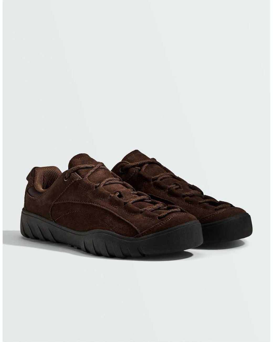 Oysho Brown Split-leather Trainers