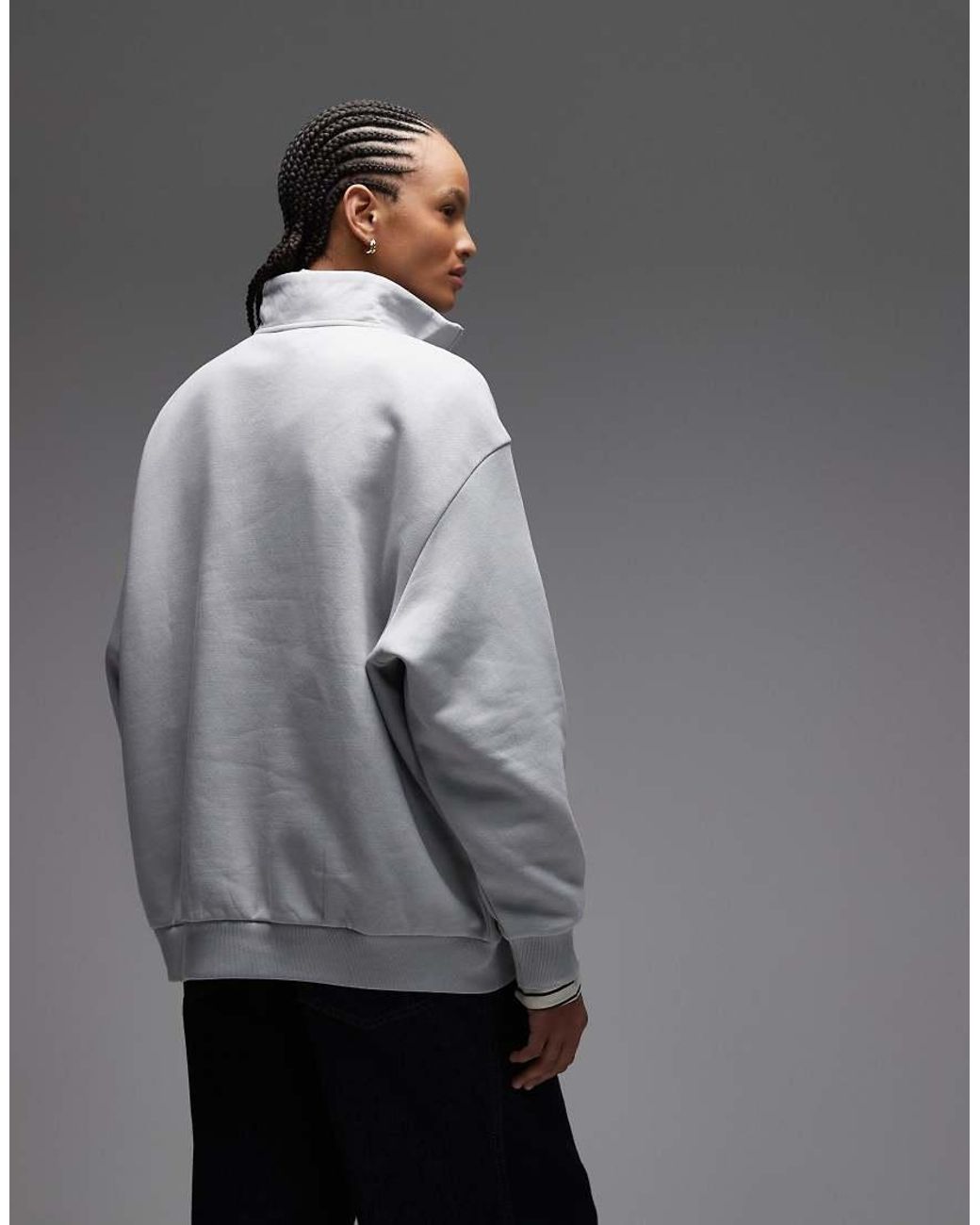 Adidas Originals Gray Essentials Half Zip Sweatshirt