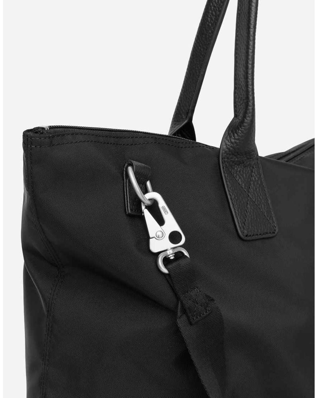 ARKET Black Unisex Nylon 36-hr Overnight Tote Bag With Leather Strap for men