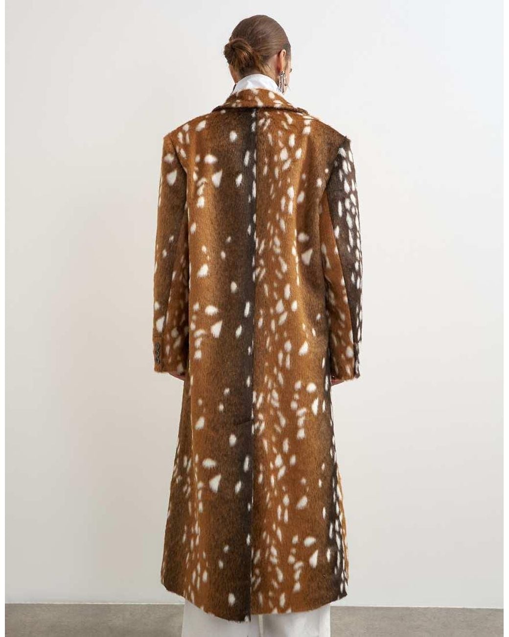 TOPSHOP Natural Formal Longline Single Breasted Coat
