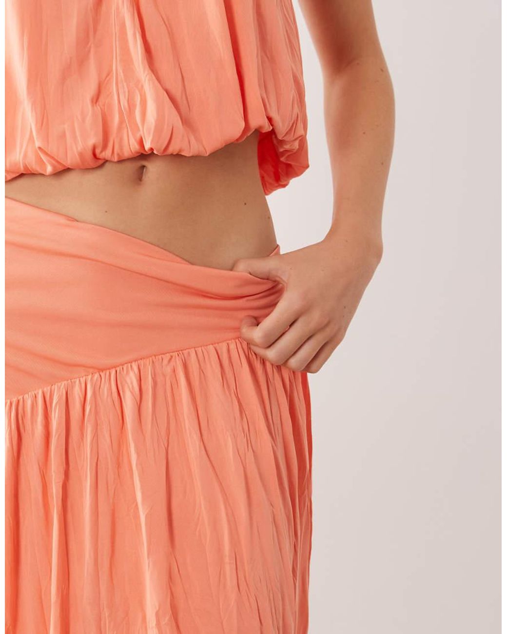 ASOS Pink Bubble Hem Maxi Skirt
