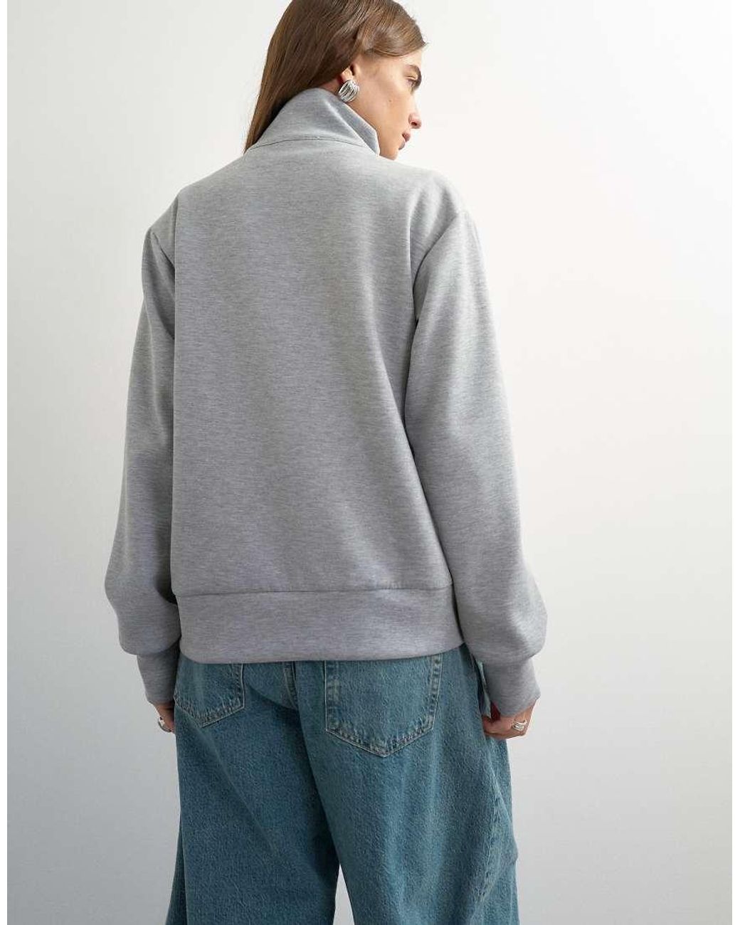 TOPSHOP Blue Structured Funnel Sweat Jacket