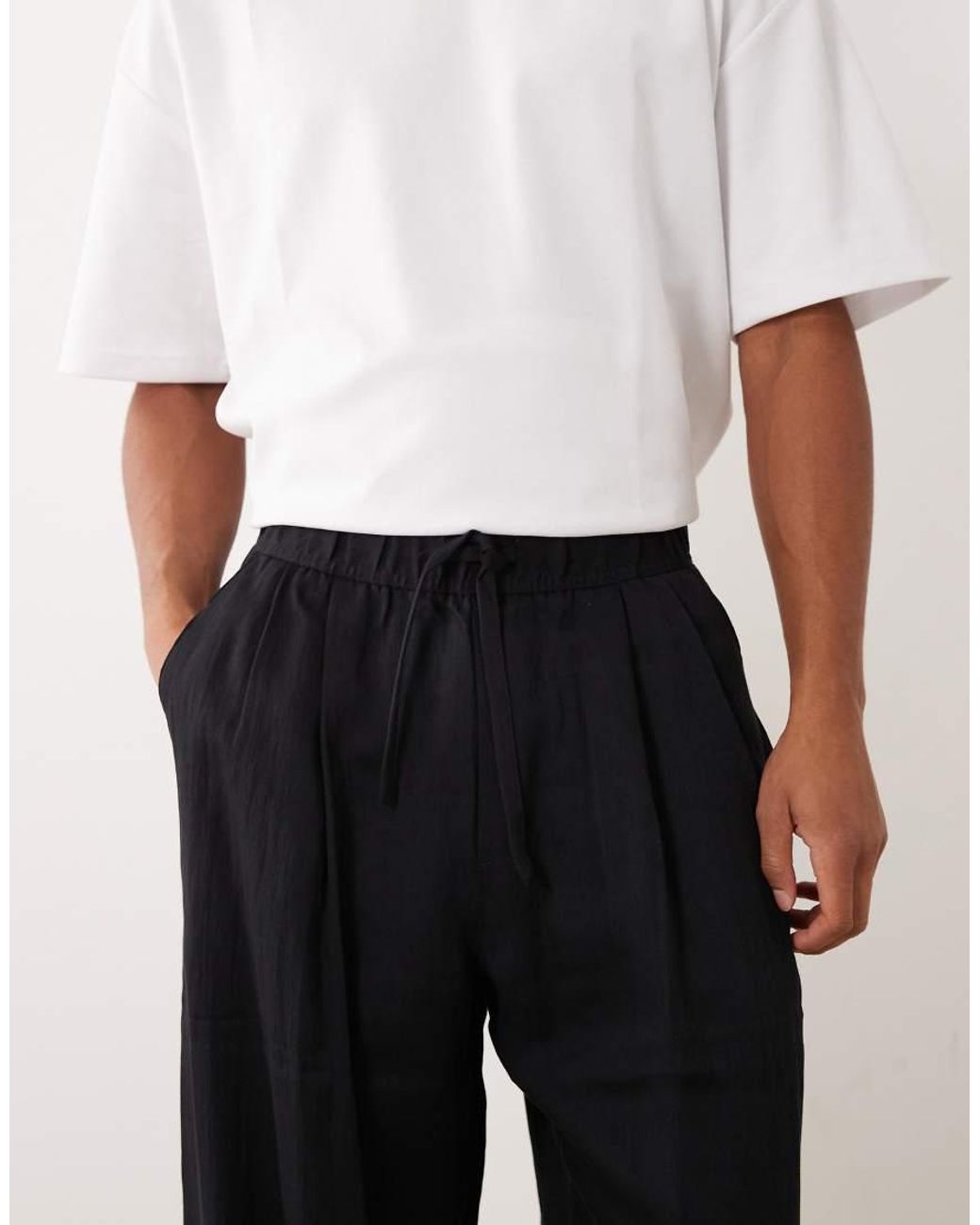 Bershka White Super baggy Rustic Trousers for men