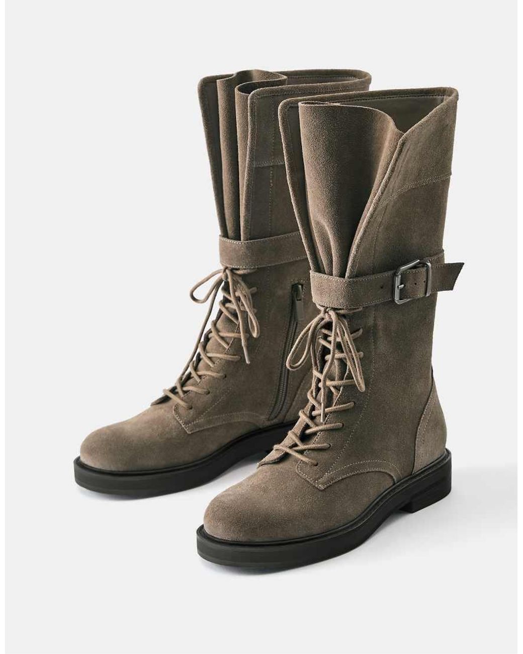 Stivaletti Bassi Stringati di Pull&Bear in Green