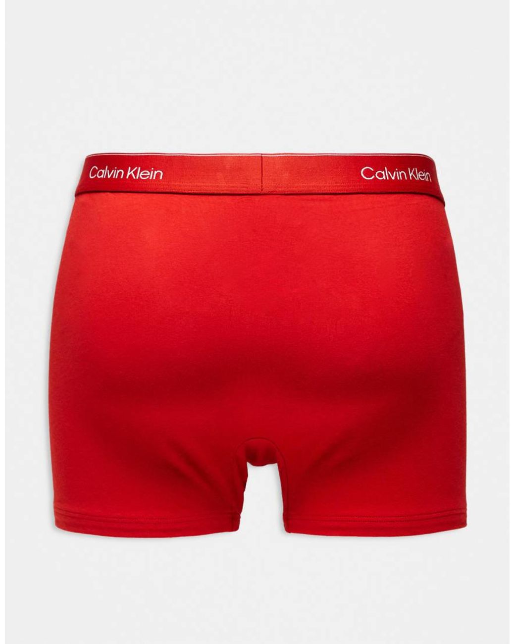 Calvin Klein Red Icon Cotton Stretch 3 Pack Relaxed Boxer Briefs for men