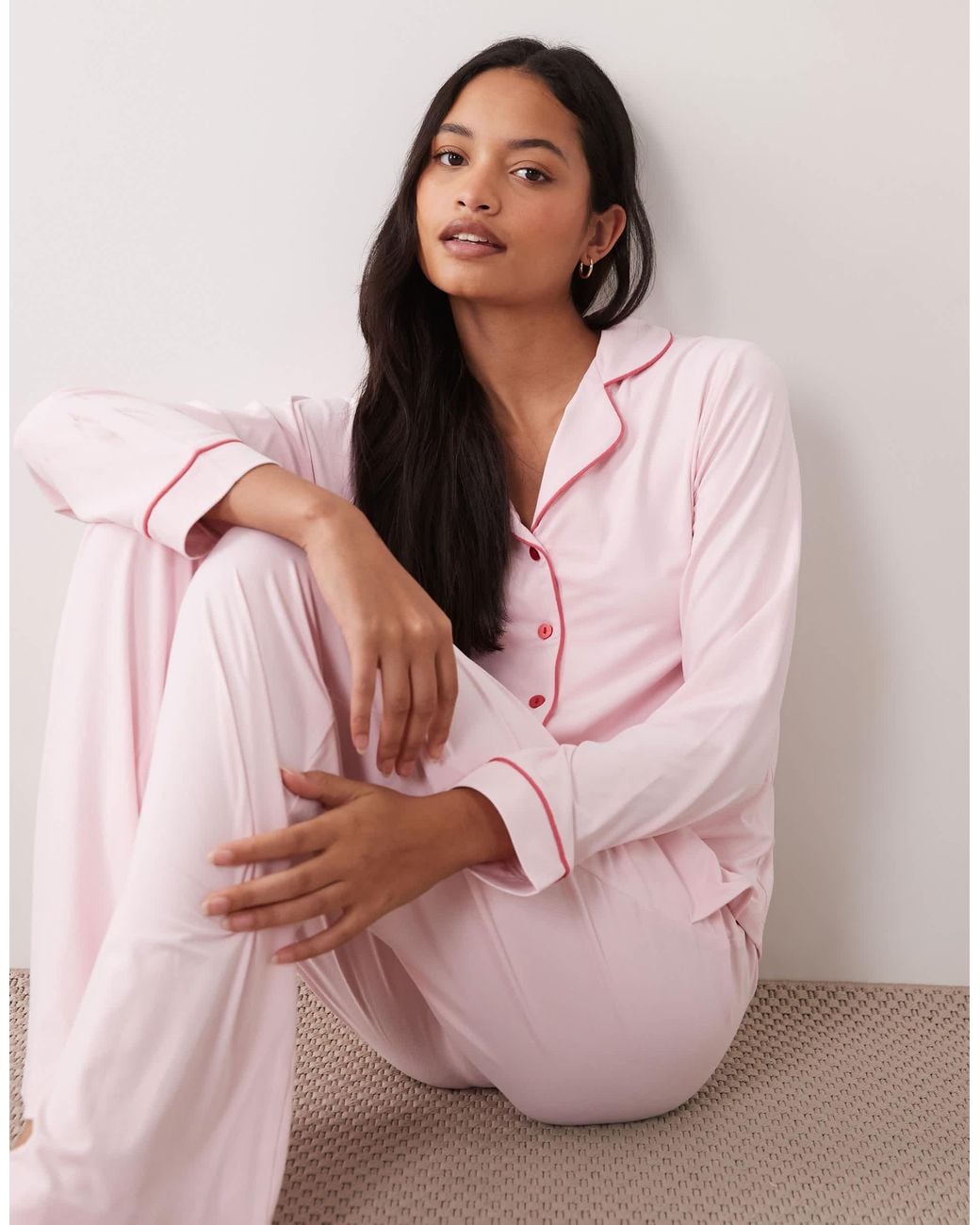 Threadbare Pink Button Down Super Soft Pyjama Set