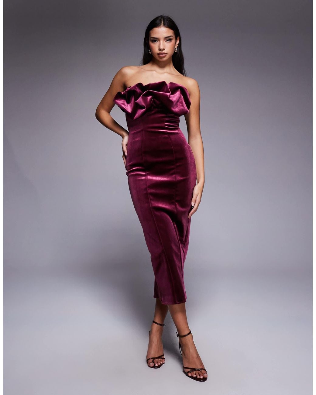 slim fit dress slacks Blue Ribbed Knit Strapless Dress with Cut Out | Tie-Front Bodycon Mini Dress  for Summer Parties & Events main image 0
