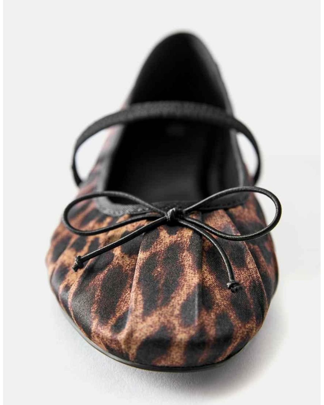Pull&Bear Multicolor Leopard Print Ruched Ballet Pumps