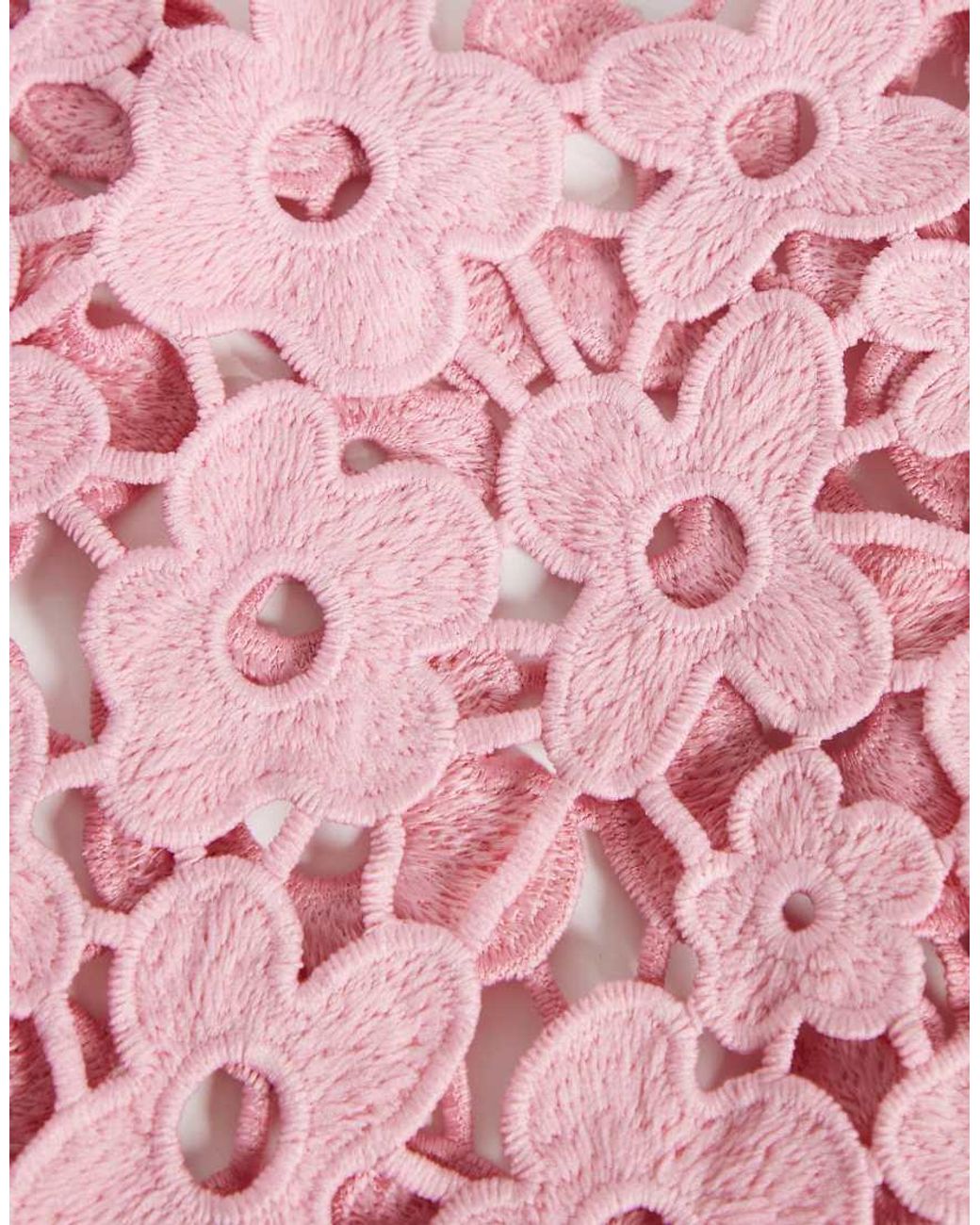 Pieces Pink Floral Lace Slouchy Bag
