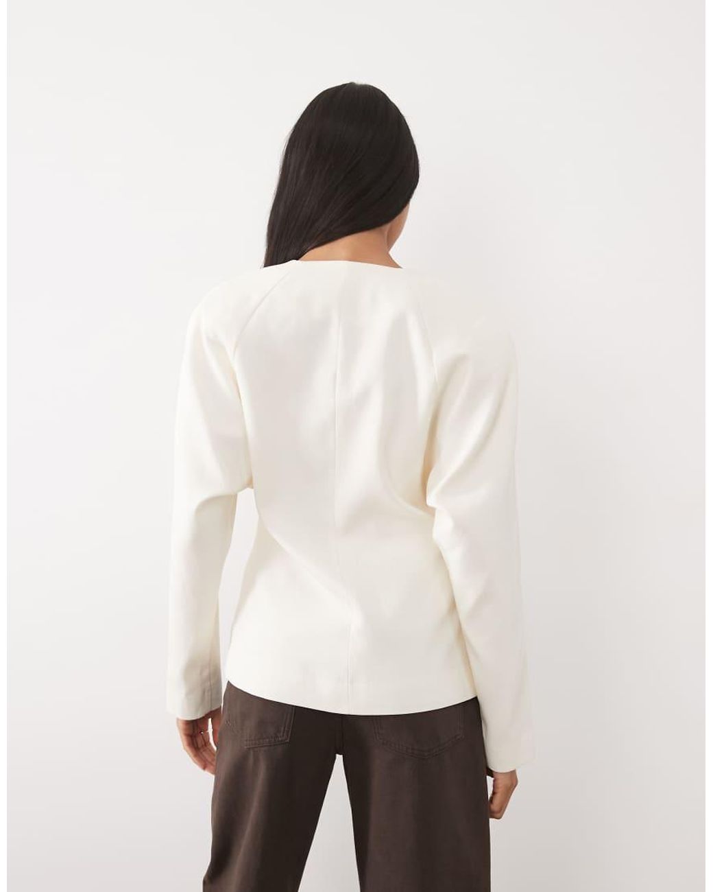 ASOS Natural Tailored Batwing Double Breasted Blazer