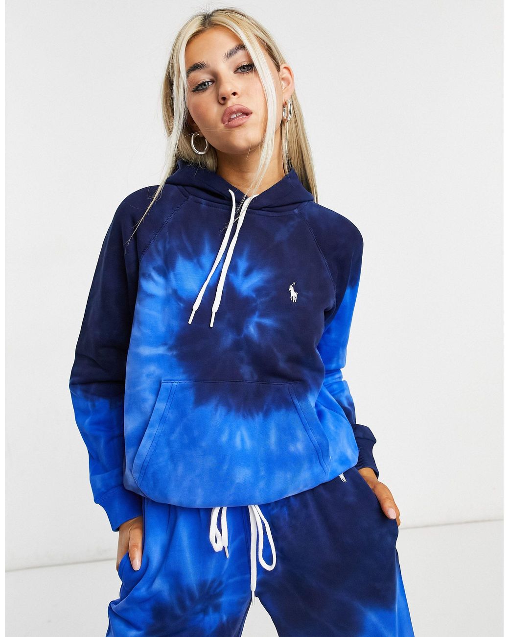 Polo Ralph Lauren Co-ord Tie Dye Swirl Hoodie in Blue | Lyst