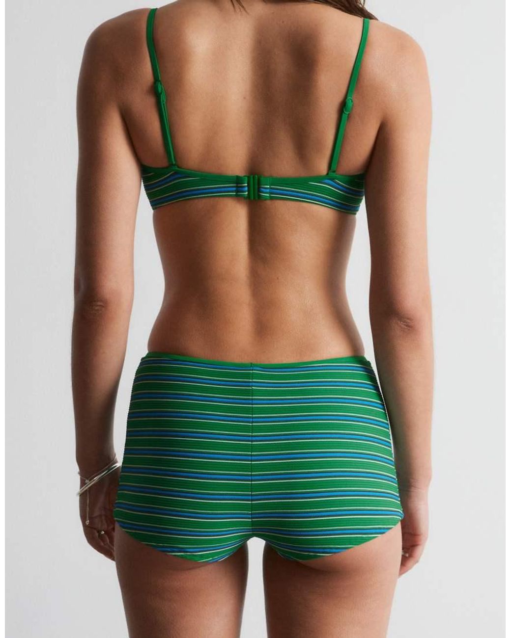 & Other Stories Green Mix And Match Sqaure Bikini Top With Padding