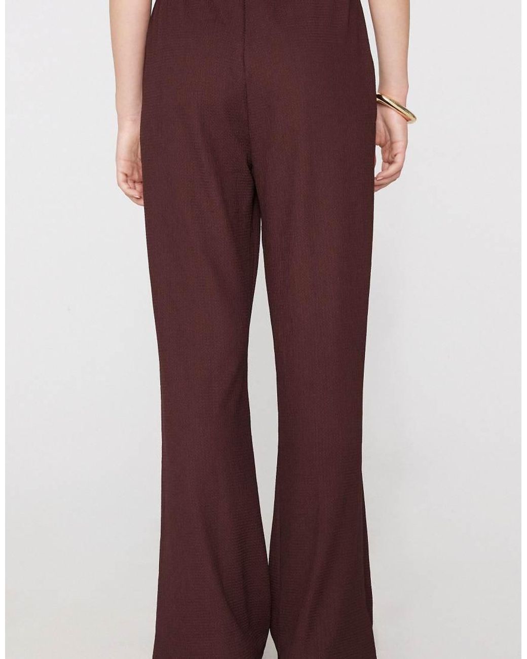 Tezenis Red Crinkle Palazzo Trousers