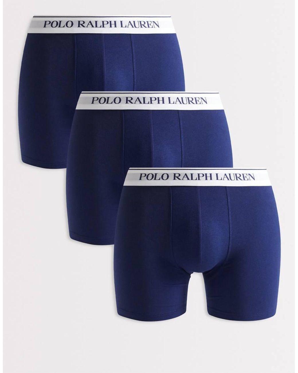 Polo Ralph Lauren Blue 3 Pack Of Stretch Cotton Boxer Briefs for men