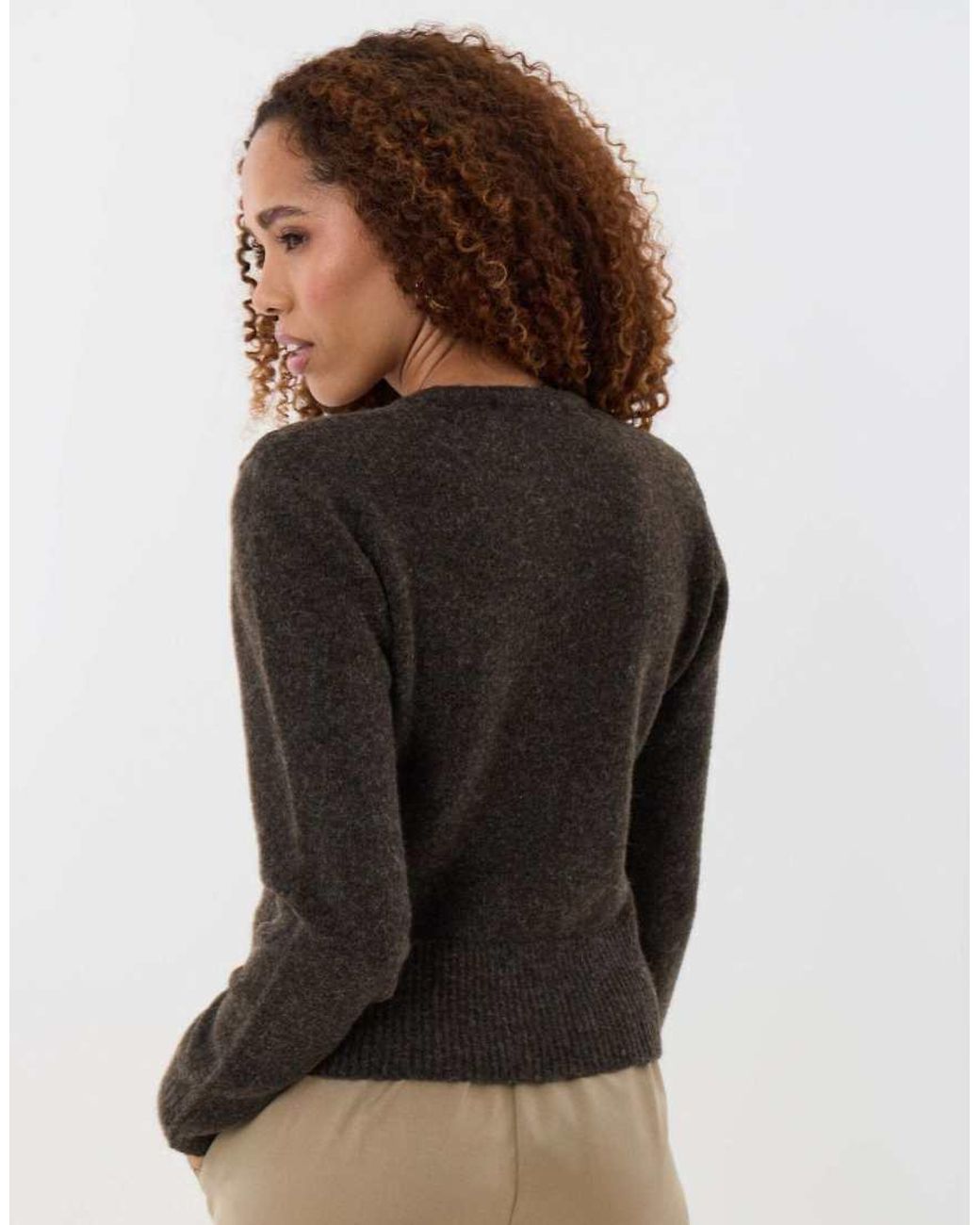 Threadbare Black Knitted Cardigan With Shoulder Pads