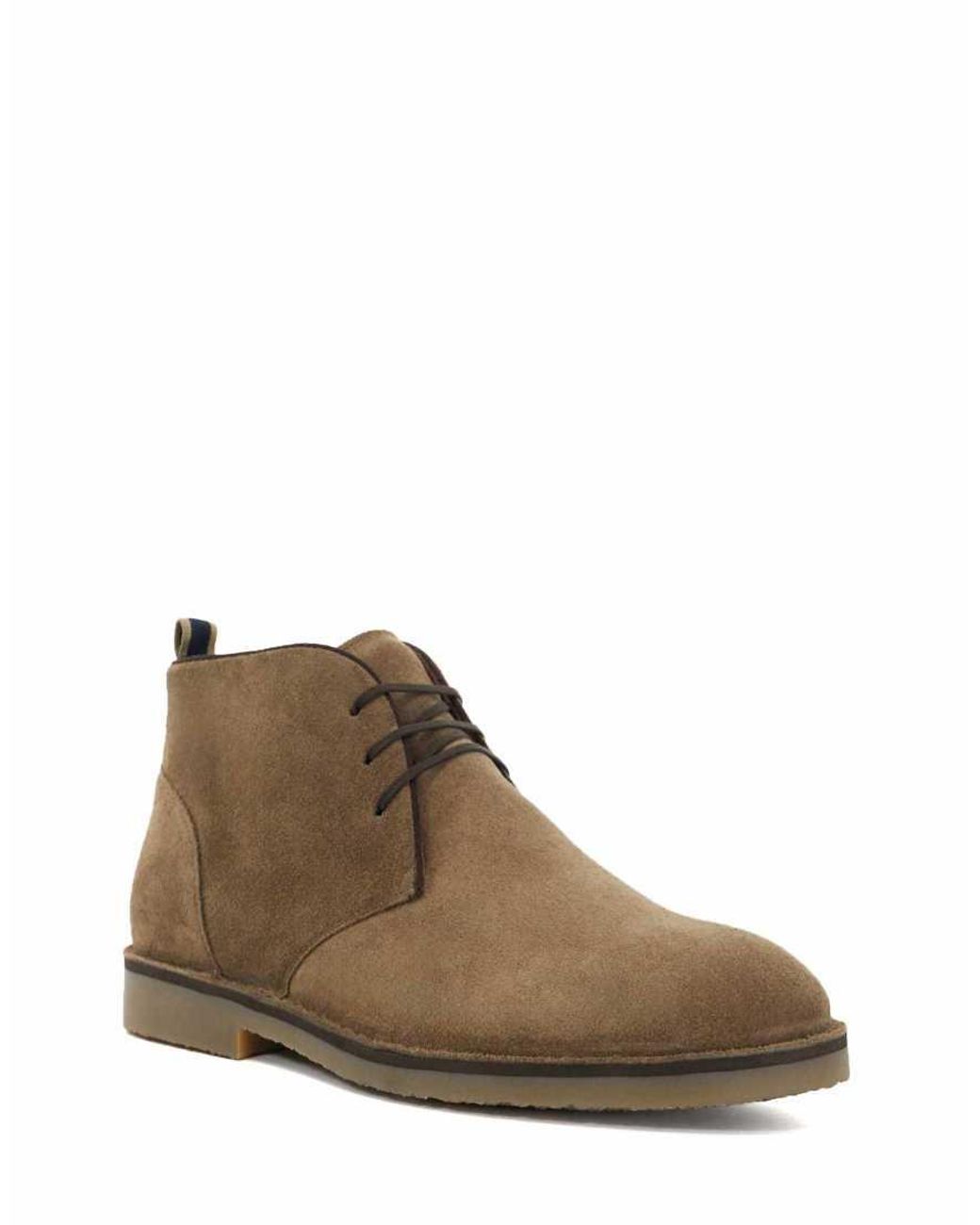 Dune Brown Cashed Chukka Boots for men