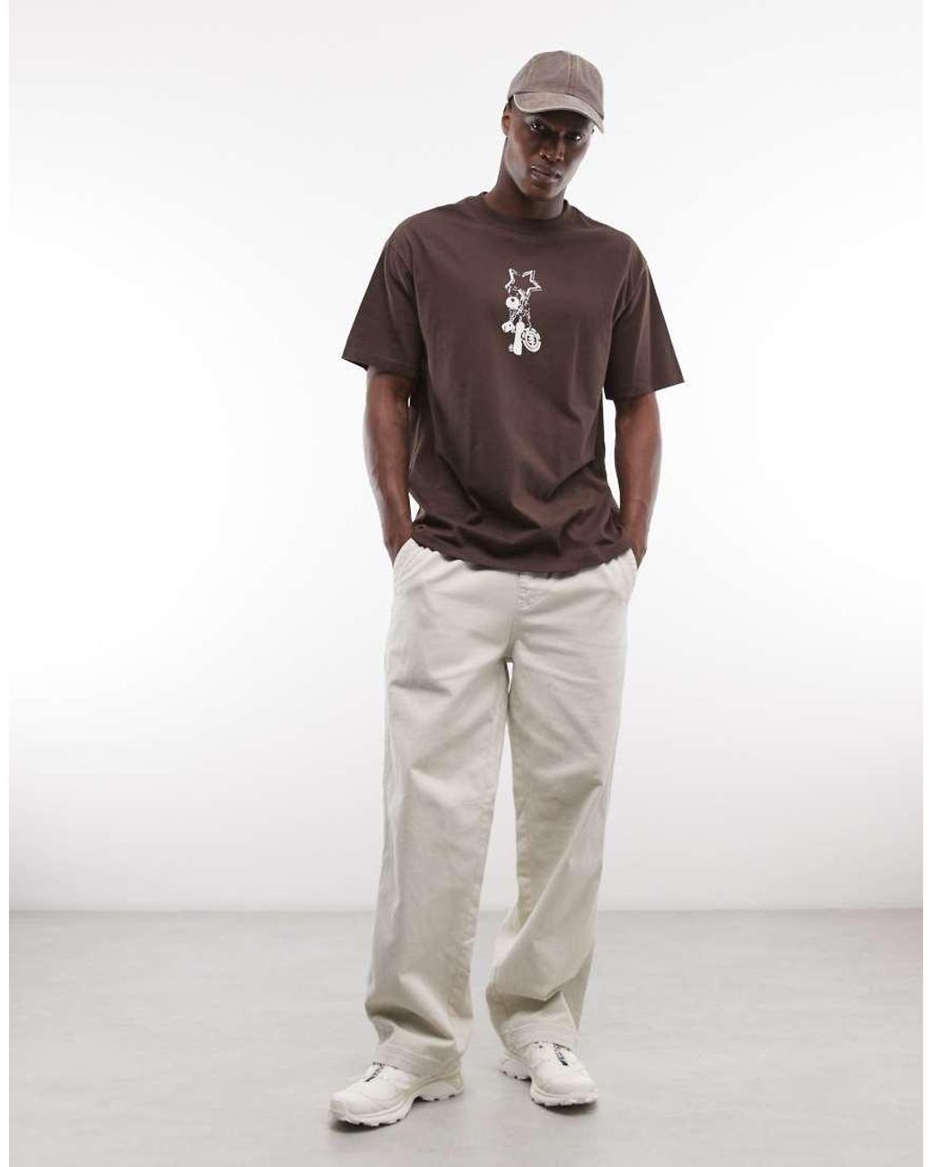 Element Brown Keychain Chest Graphic T-shirt for men