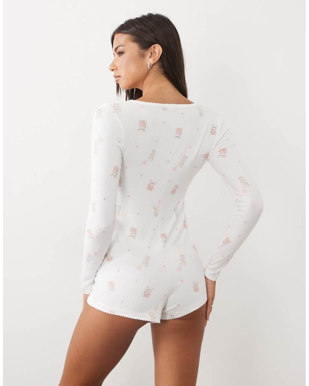 Boux Avenue White Self Care Button Front Romper