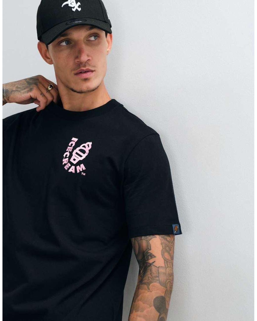 ICECREAM Blue Waffle Cone Back Print T-Shirt for men