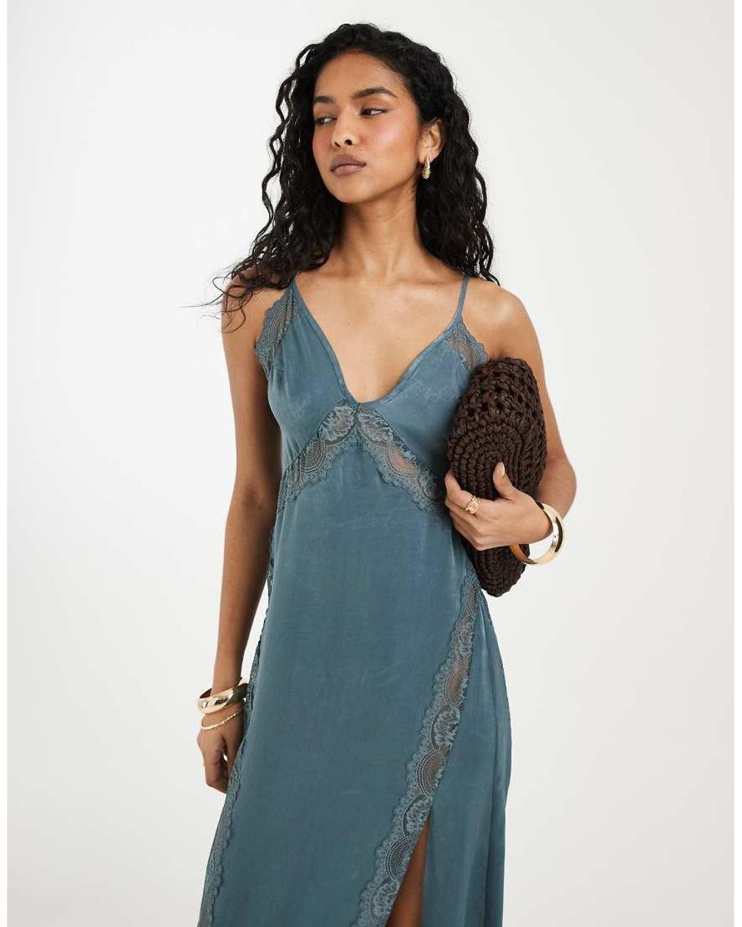 Free People Blue Some Kind Of Love Maxi Slip Dress